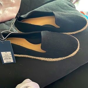 Universal Thread Women's Black Riley Loafers with Tan Woven Sole